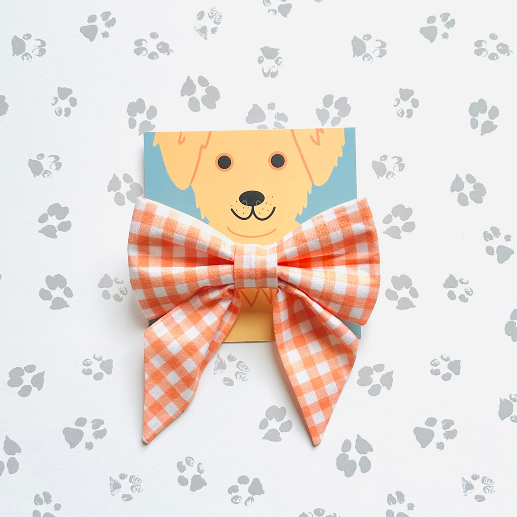 Pumpkin Gingham Sailor Bow