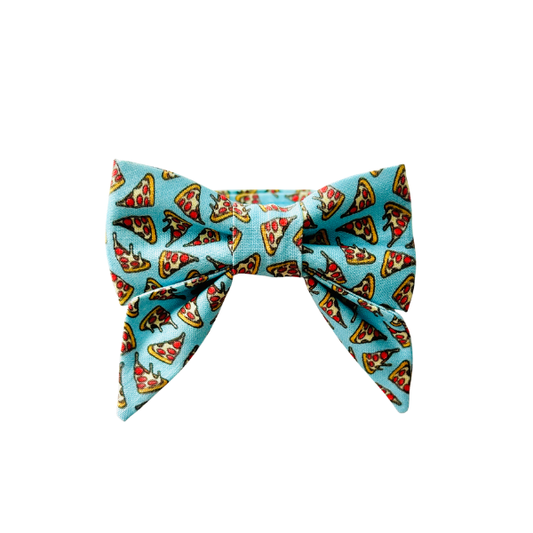 Pepperoni Pizza in Pink & Blue Bows