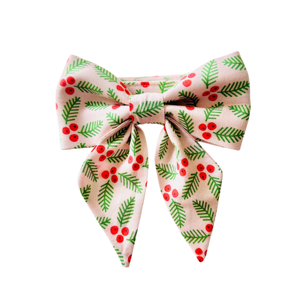 Pink Berries & Pine Sailor Bow