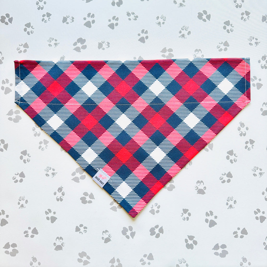 Red, White, & Blue Gingham Bandana