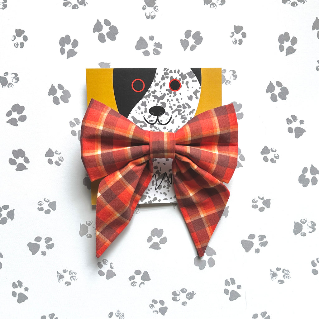 Maple Plaid Sailor Bow