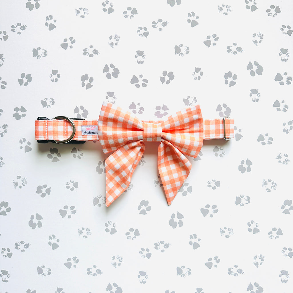 Pumpkin Gingham Sailor Bow