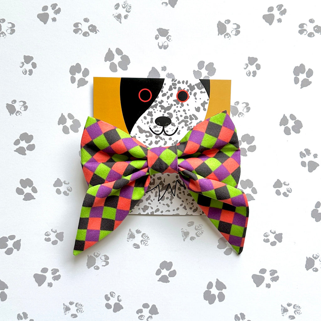 Halloween Checkerboard Sailor Bow