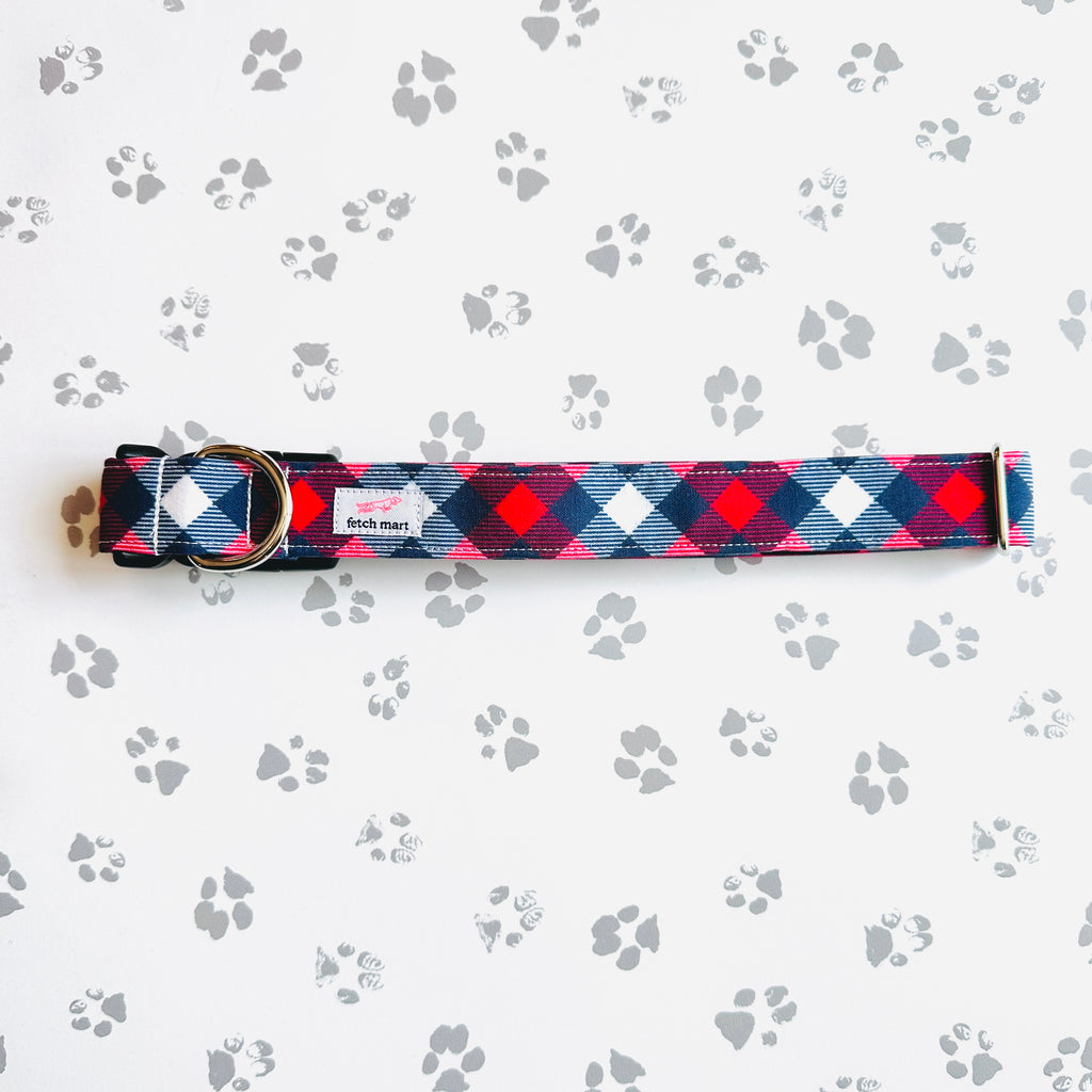 Red, White, & Blue Gingham Collar