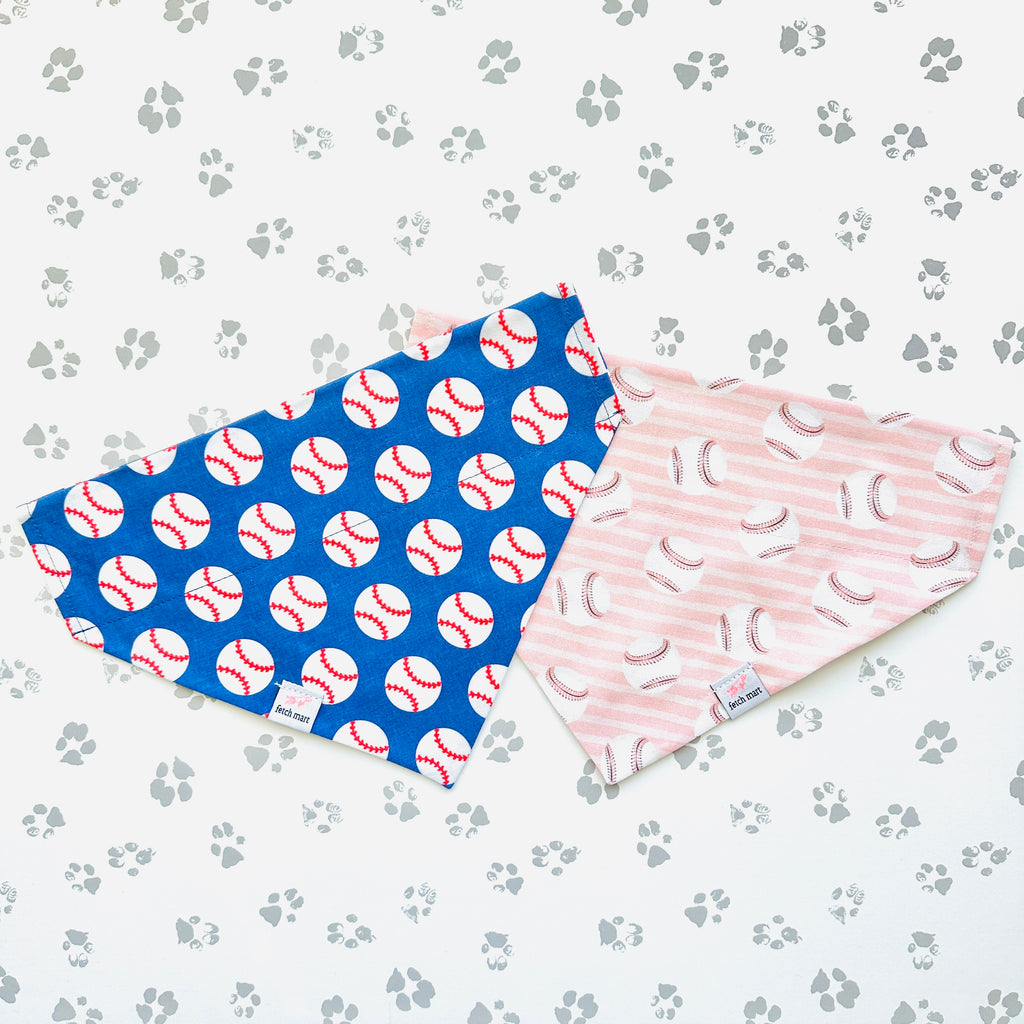 Baseballs in Blue & Pink Bandana