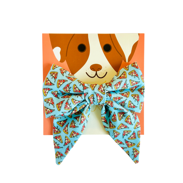 Pepperoni Pizza in Pink & Blue Sailor Bow