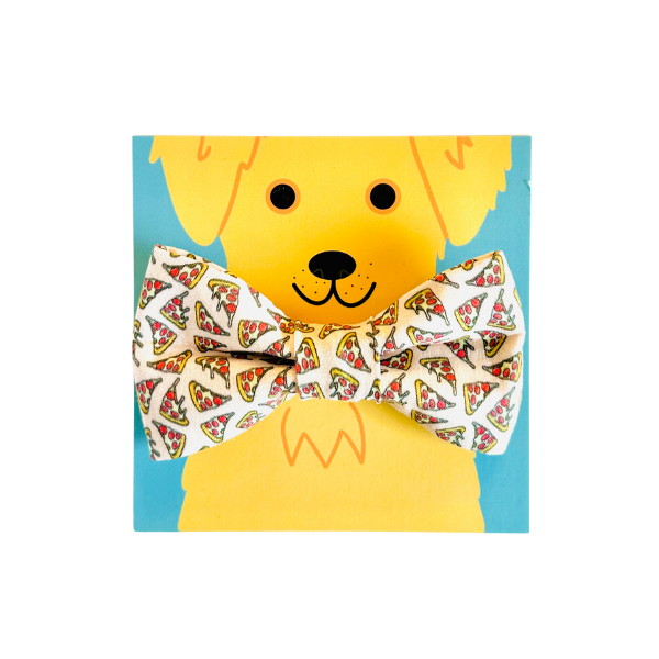 Pepperoni Pizza in Pink & Blue Bow Tie