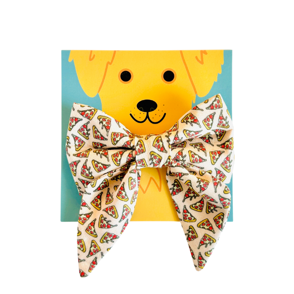 Pepperoni Pizza in Pink & Blue Sailor Bow