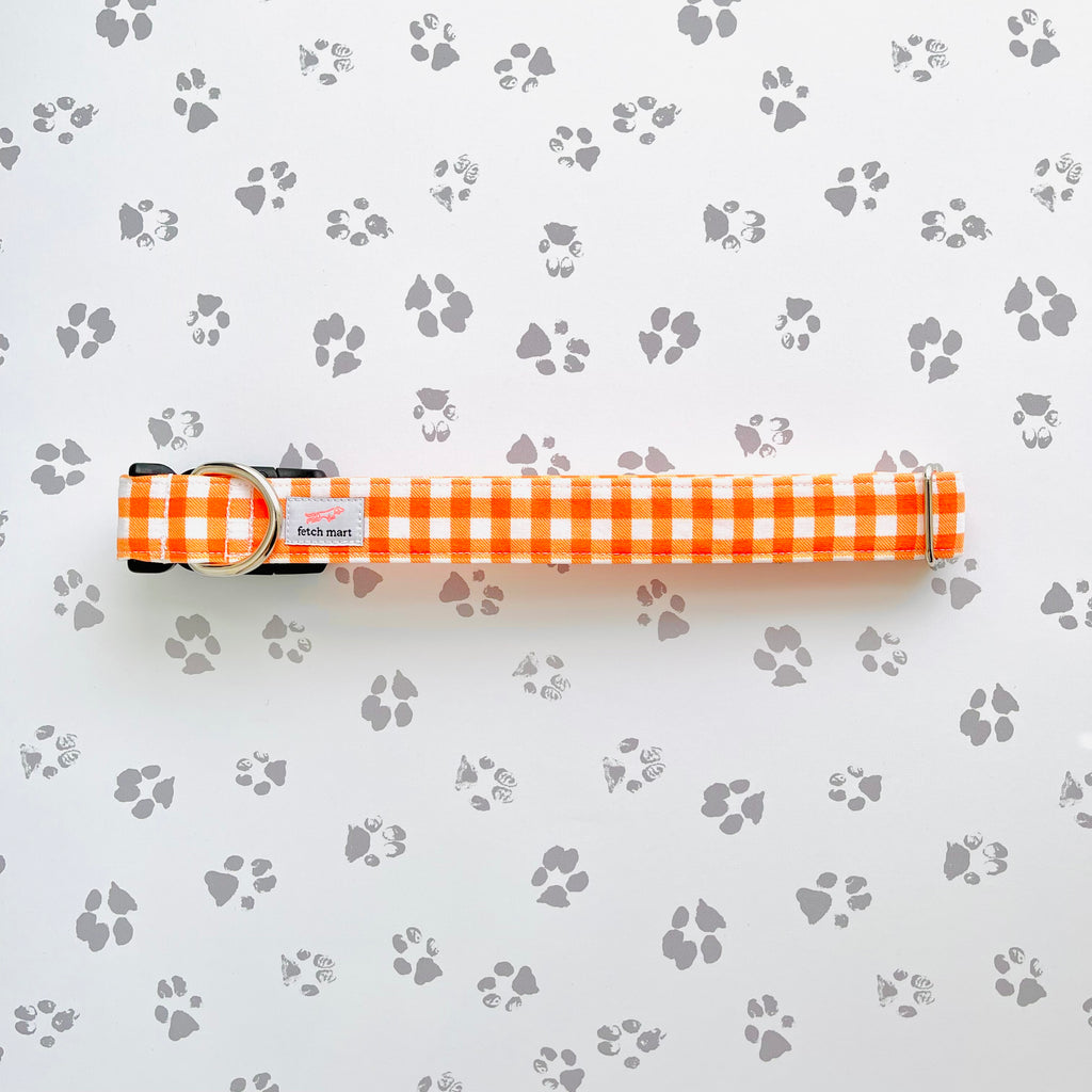 Orange Gingham Collar