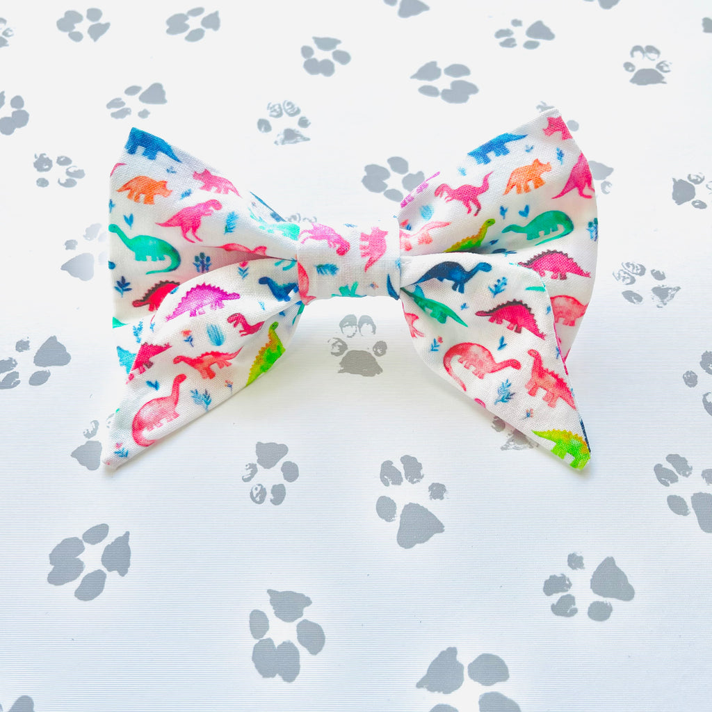 Multicolored Dinos Sailor Bow