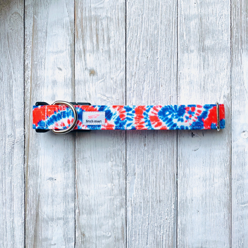 Red, White, & Blue Tie Dye Collar