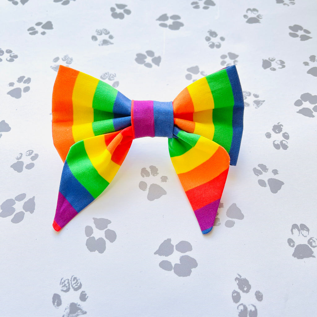 Rainbow Sailor Bow