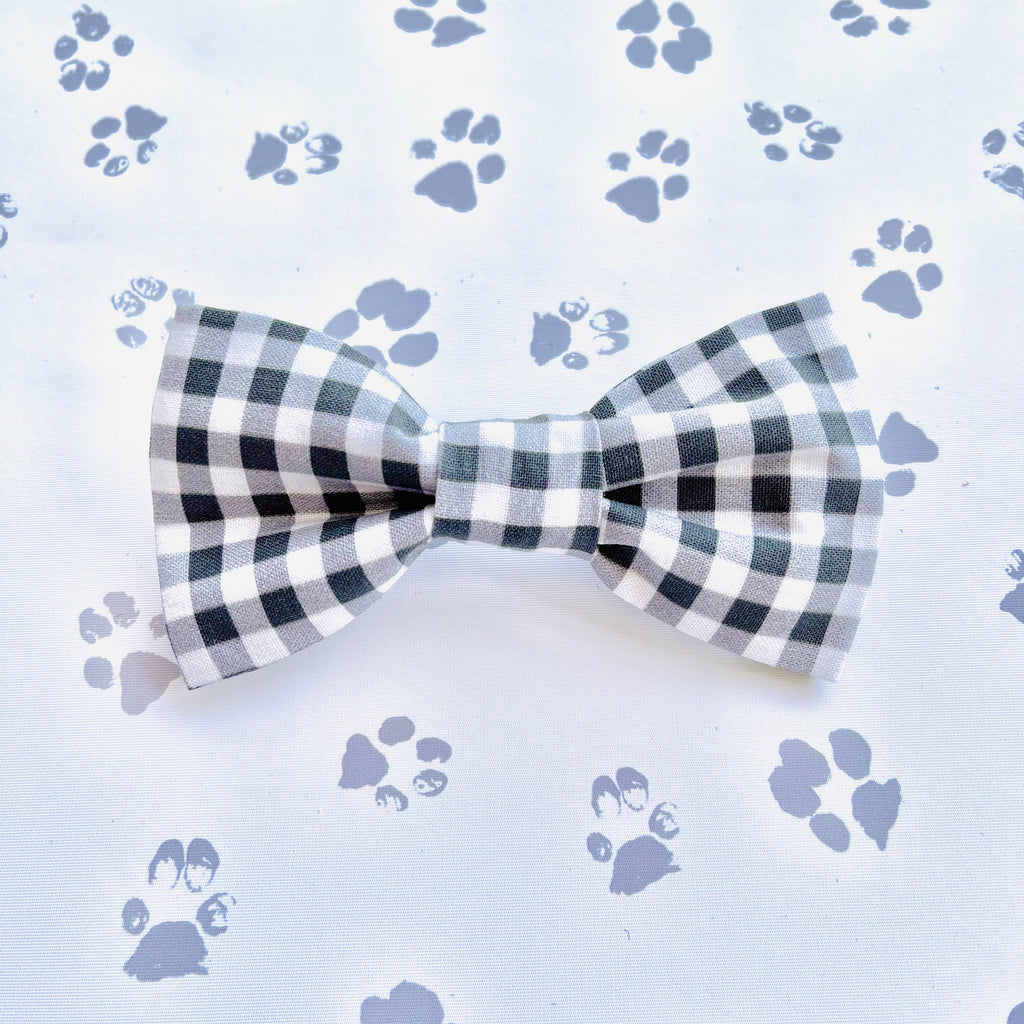 Black & White Gingham Bow Tie