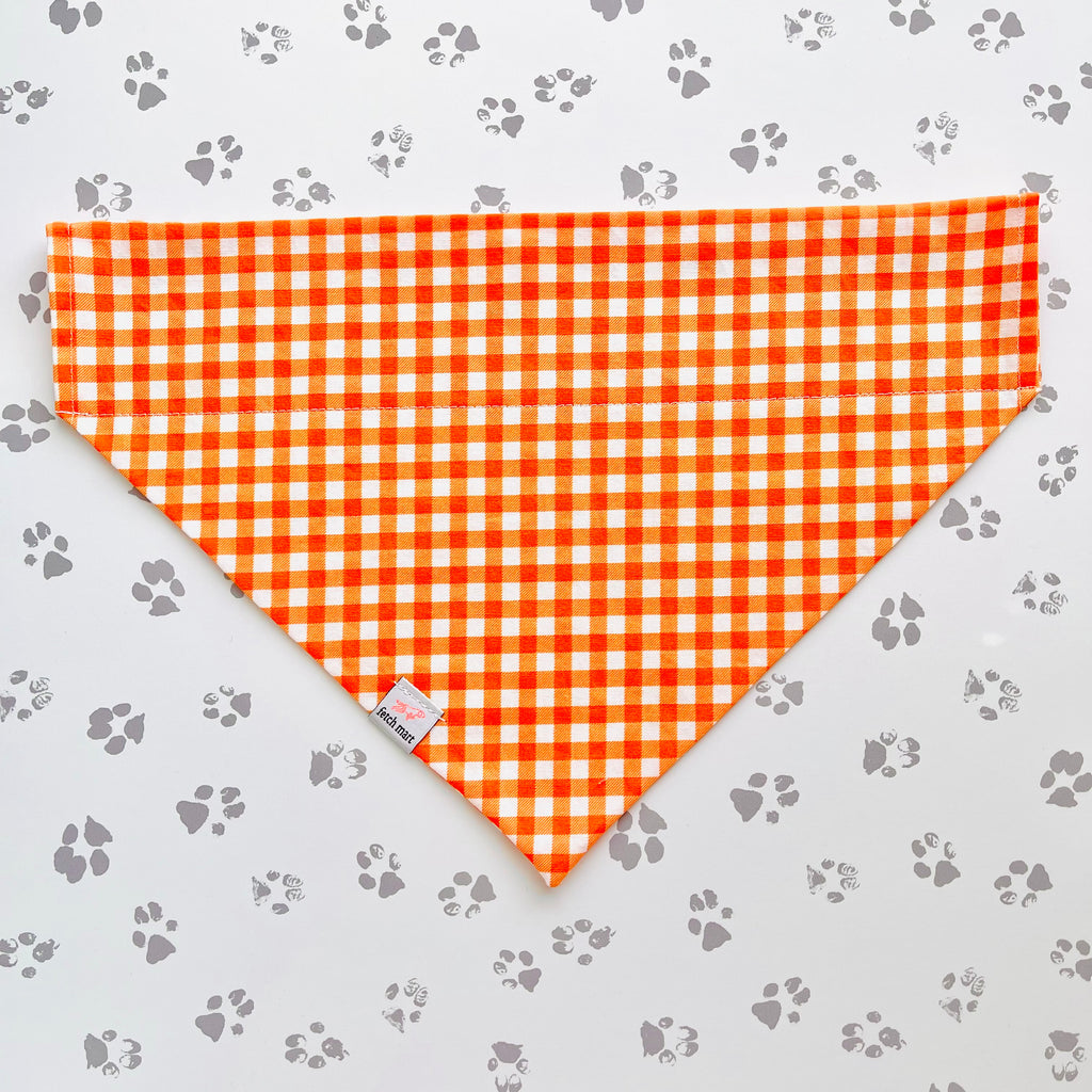 Orange Gingham Bandana